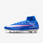 Nike Mercurial Superfly 10 Elite 耐克刺客系列 FG 天然硬质草地高帮足球鞋 - 赛车蓝/白色