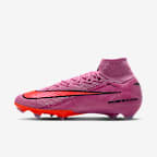 Nike Mercurial Superfly 10 Elite 耐克刺客系列 FG 天然硬质草地高帮足球鞋 - 神秘火烈鸟红/鲜橙红/黑
