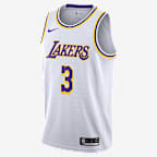 洛杉矶湖人队 (Anthony Davis) Association Edition Nike NBA Swingman Jersey 男子球衣 - 白色/阿马里洛黄/全域紫