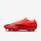 Nike Mercurial Vapor 17 Elite 耐克刺客系列男/女 FG 天然硬质草地低帮足球鞋 - 亮深红/朦胧金
