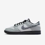 Nike Dunk Low LX 女子满天星元素闪亮派对风运动鞋 - 白色/白色/浅烟灰/多色