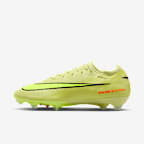 Nike Mercurial Vapor 16 Elite 耐克刺客系列 FG 天然硬质草地低帮足球鞋 - 亮石灰色/橙红/荧光黄