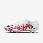 Nike Zoom Vapor 15 Elite FG 男子天然硬质草地足球鞋抓地钉鞋 - 白色/椰奶色/亮深红/灰黑