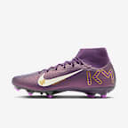 Nike Mercurial Superfly 10 Academy "Kylian Mbappé" 耐克刺客系列姆巴佩男/女多种场地高帮足球鞋 - 华丽紫/淡象牙白