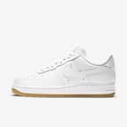Nike Air Force 1 '07 男子空军一号运动鞋板鞋 - 白色/橡皮浅褐/白色