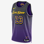 2024/25 赛季洛杉矶湖人队 (LeBron James) City Edition Nike Dri-FIT NBA Swingman Jersey 詹姆斯男子速干球衣 - 全域紫