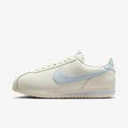 Nike Cortez Leather 女子复古运动鞋 - 帆白/紫蓝