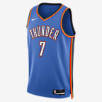 俄克拉荷马城雷霆队 Icon Edition Nike Dri-FIT NBA Swingman Jersey 男子速干球衣 - 信号蓝