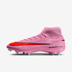 Nike Mercurial Superfly 10 Academy 耐克刺客系列多种场地高帮足球鞋 - 神秘火烈鸟红/鲜橙红/黑