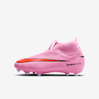 Nike Jr. Mercurial Superfly 10 Academy 耐克刺客系列大童 MG 多种场地高帮足球鞋 - 神秘火烈鸟红/鲜橙红/黑