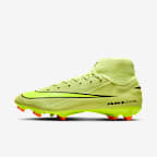 Nike Mercurial Superfly 10 Academy 耐克刺客系列 MG 多种场地高帮足球鞋 - 亮石灰色/橙红/荧光黄