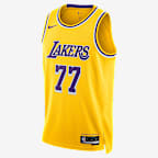 洛杉矶湖人队 Icon Edition Nike Dri-FIT NBA Swingman Jersey 男子透气速干球衣 - 阿马里洛黄