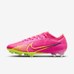 Nike Zoom Vapor 15 Elite FG 男子天然硬质草地足球鞋抓地钉鞋 - 爆炸粉/铁架黑/荧光黄