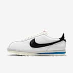 Nike Cortez Leather 女子复古运动鞋 - 白色/浅清透蓝/帆白/黑