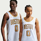波士顿凯尔特人队 (Jaylen Brown) City Edition Nike NBA Swingman Jersey 男子球衣 - 白色