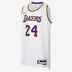 洛杉矶湖人队 Association Edition Nike NBA Swingman Jersey 大童(男孩)速干球衣 - 白色