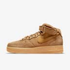 Nike Air Force 1 Mid '07 男子空军一号运动鞋 - 亚麻/橡皮浅褐/黑/麦黄