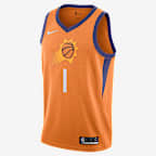 菲尼克斯太阳队 (Devin Booker) Statement Edition Nike NBA Swingman Jersey 男子球衣 - 土橙色