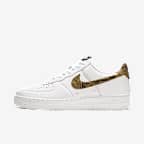 Nike Air Force 1 Low Retro Premium 男子空军一号运动鞋 - 白色/暗褐/黑/元素金