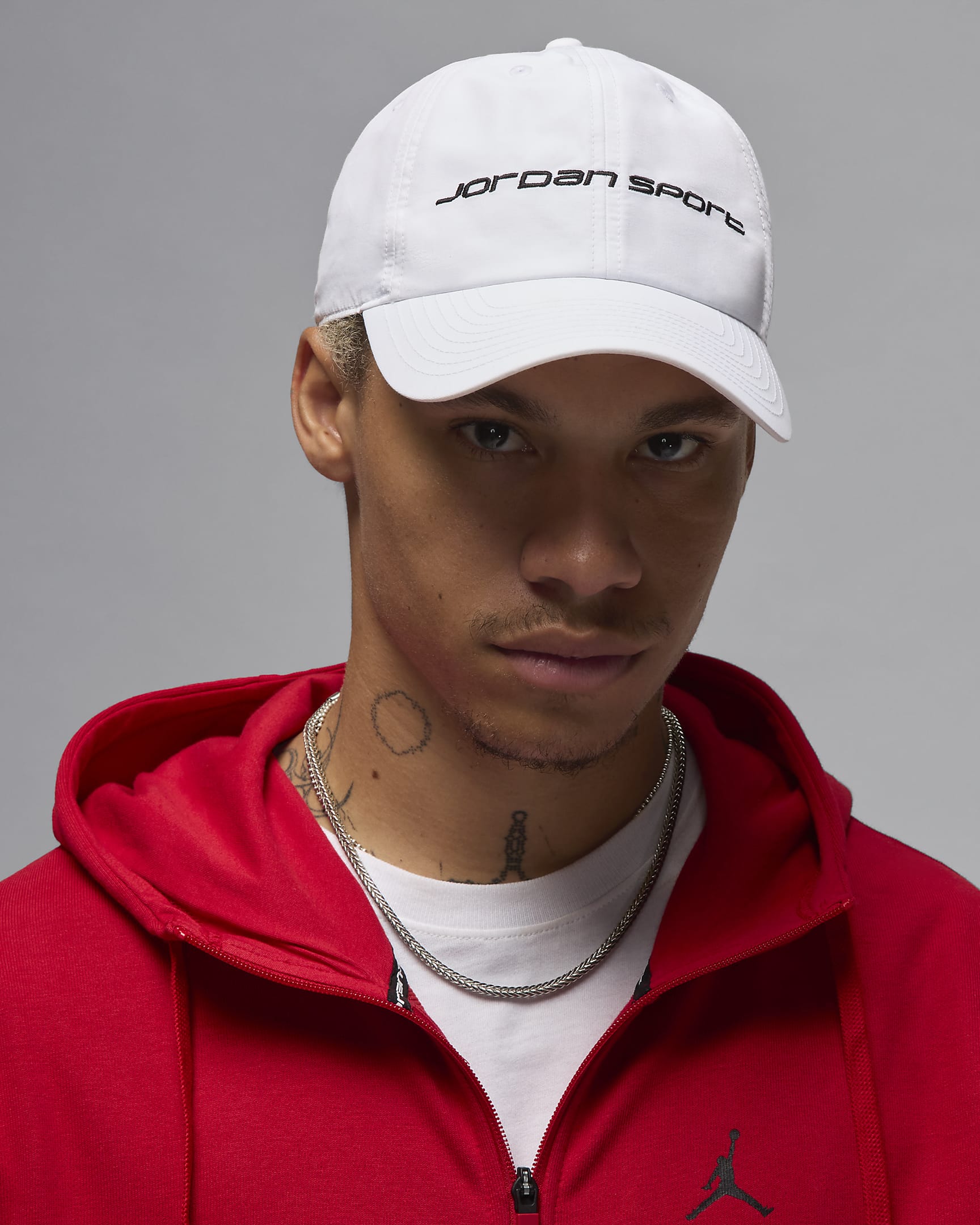 Jordan Club 速干软顶运动帽 - 白色/黑