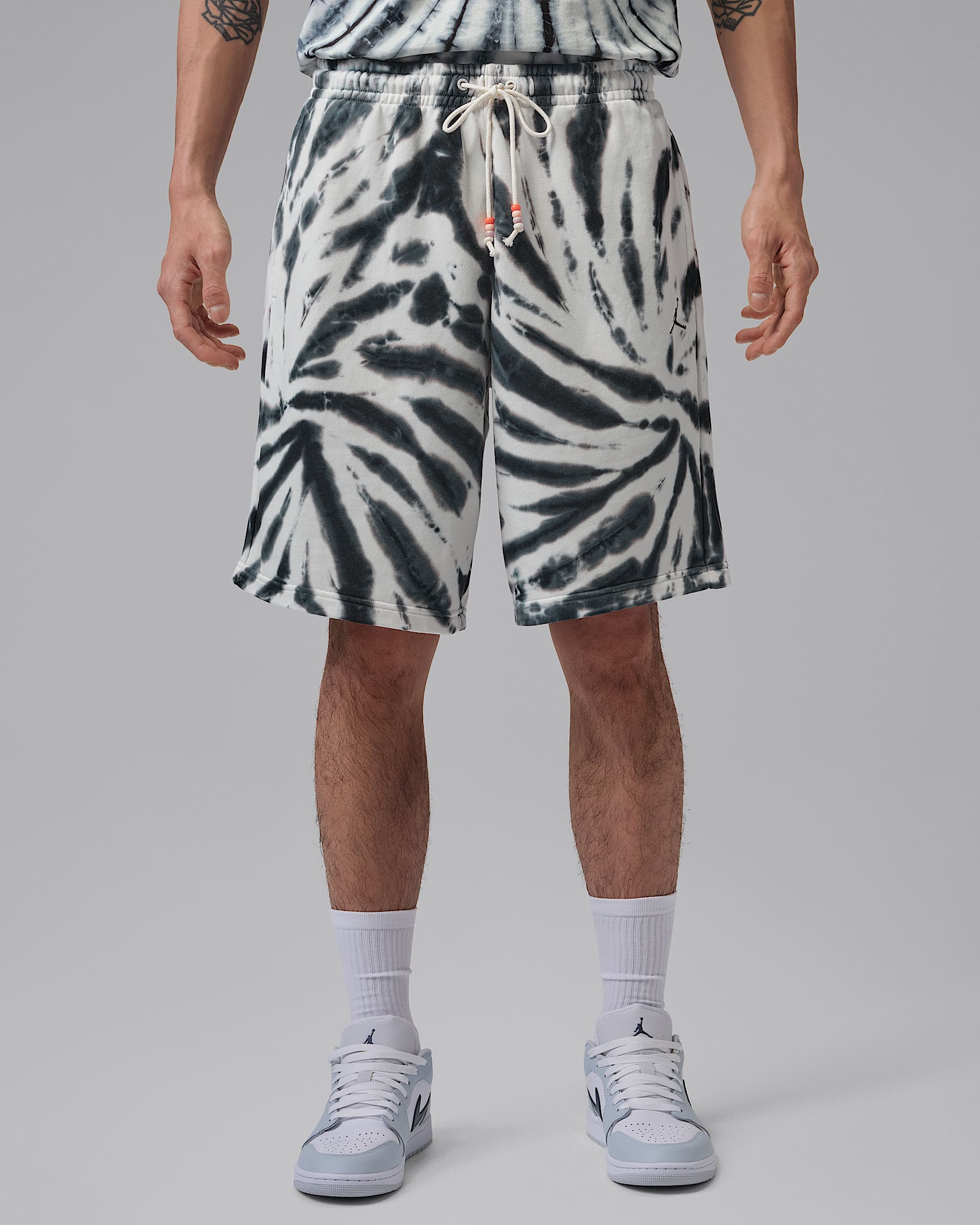 Jordan Brooklyn Fleece 男子扎染短裤 - 帆白/灰黑/黑