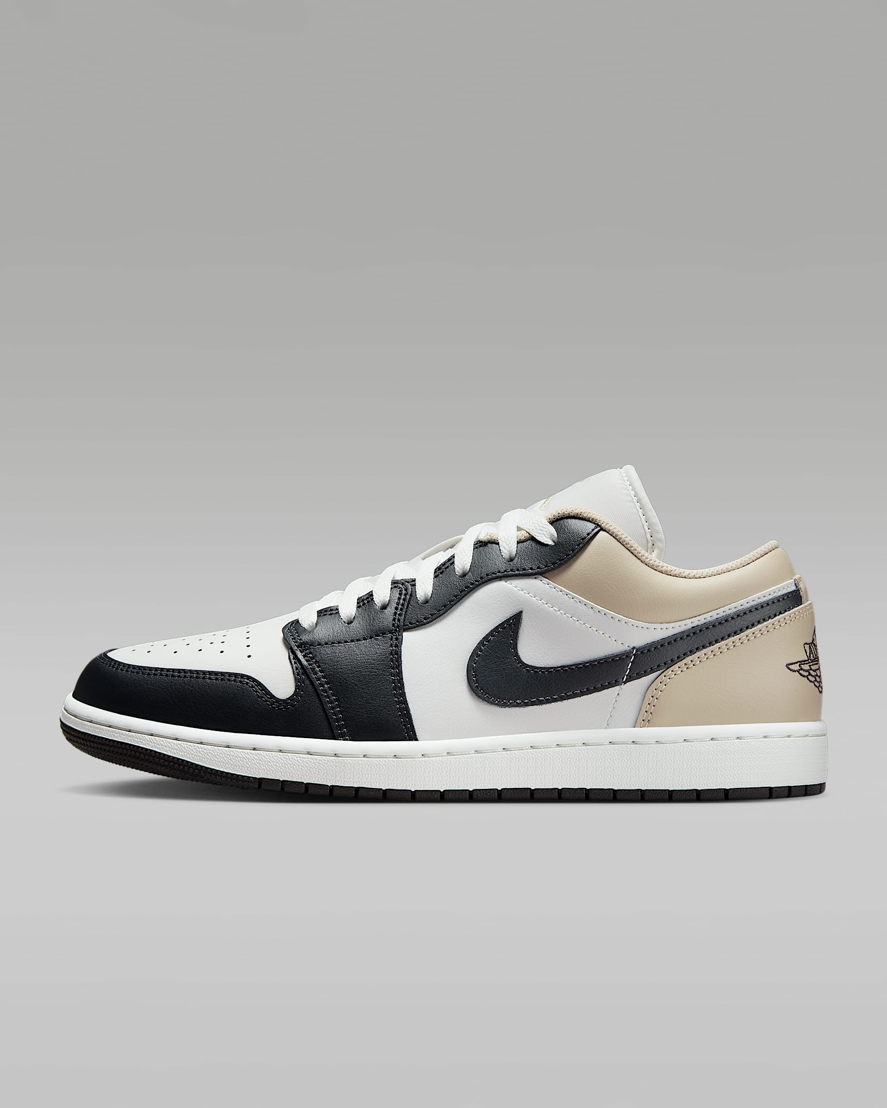 Air Jordan 1 Low 男子经典复古运动鞋 - 山峰白/藤黄/灰黑