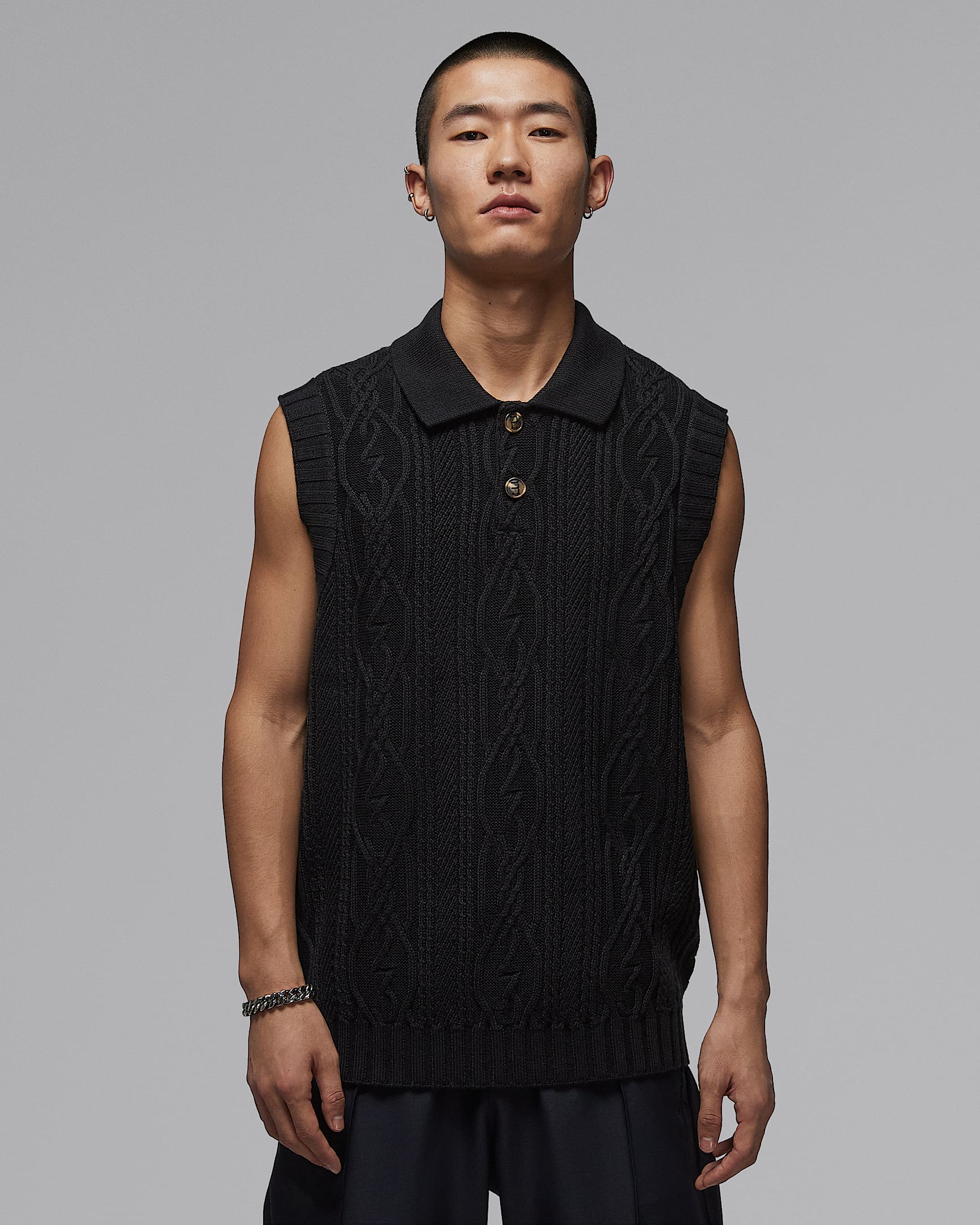 Jordan Sport 男子高尔夫无袖毛衣 - 黑