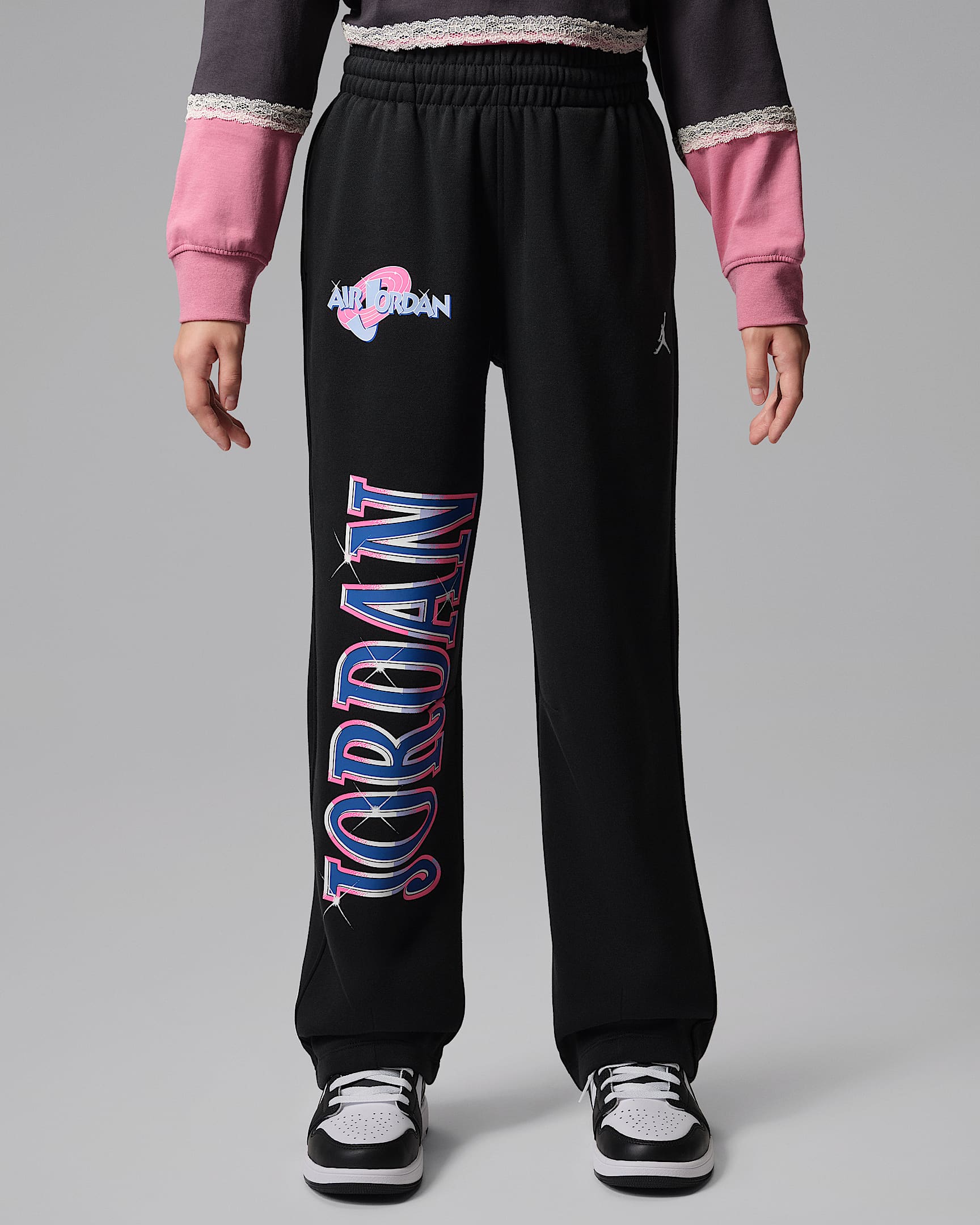 Jordan Space Jam 30 大童加绒长裤 - 黑