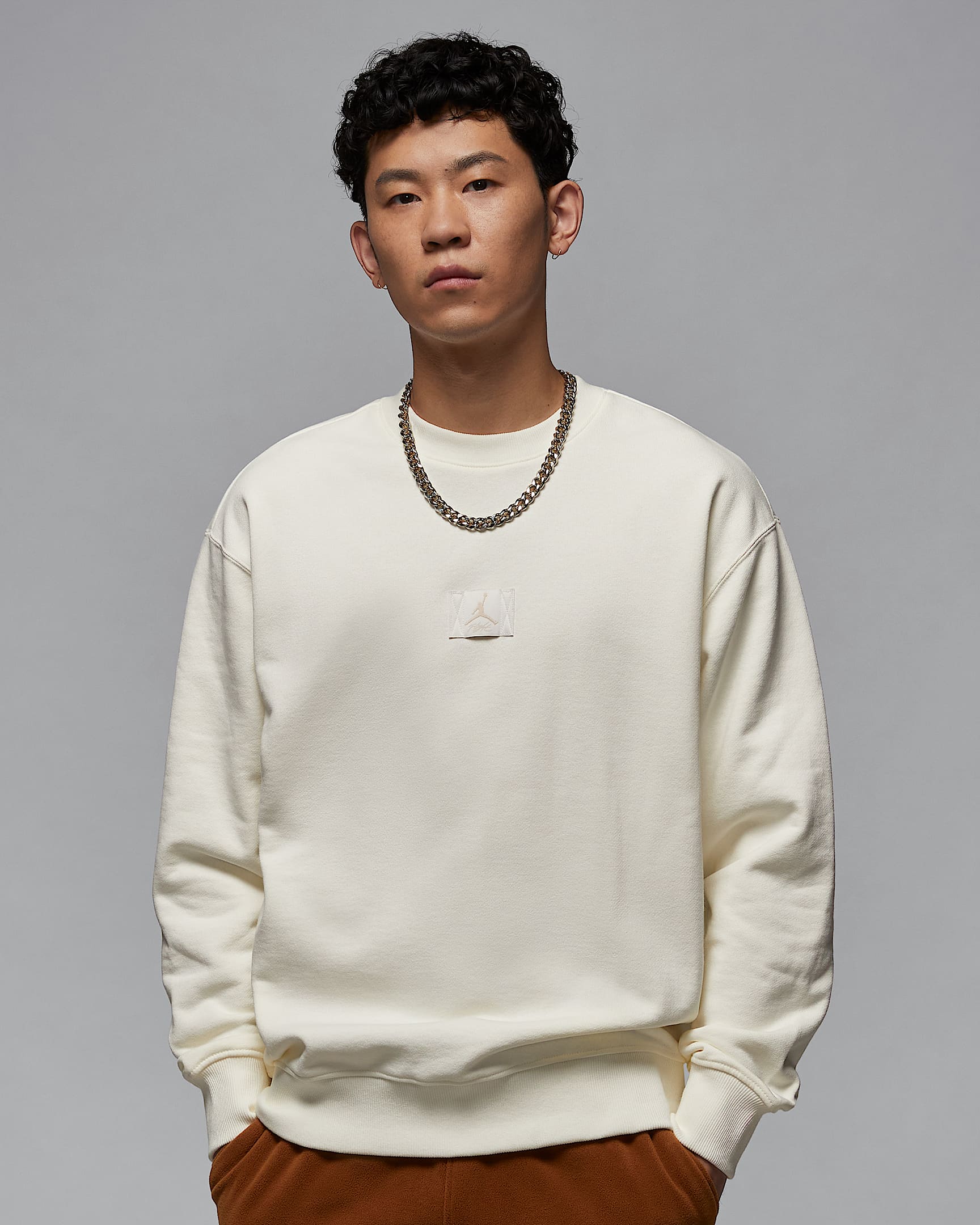 Jordan Flight Fleece 男子薄绒圆领运动衫 - 帆白