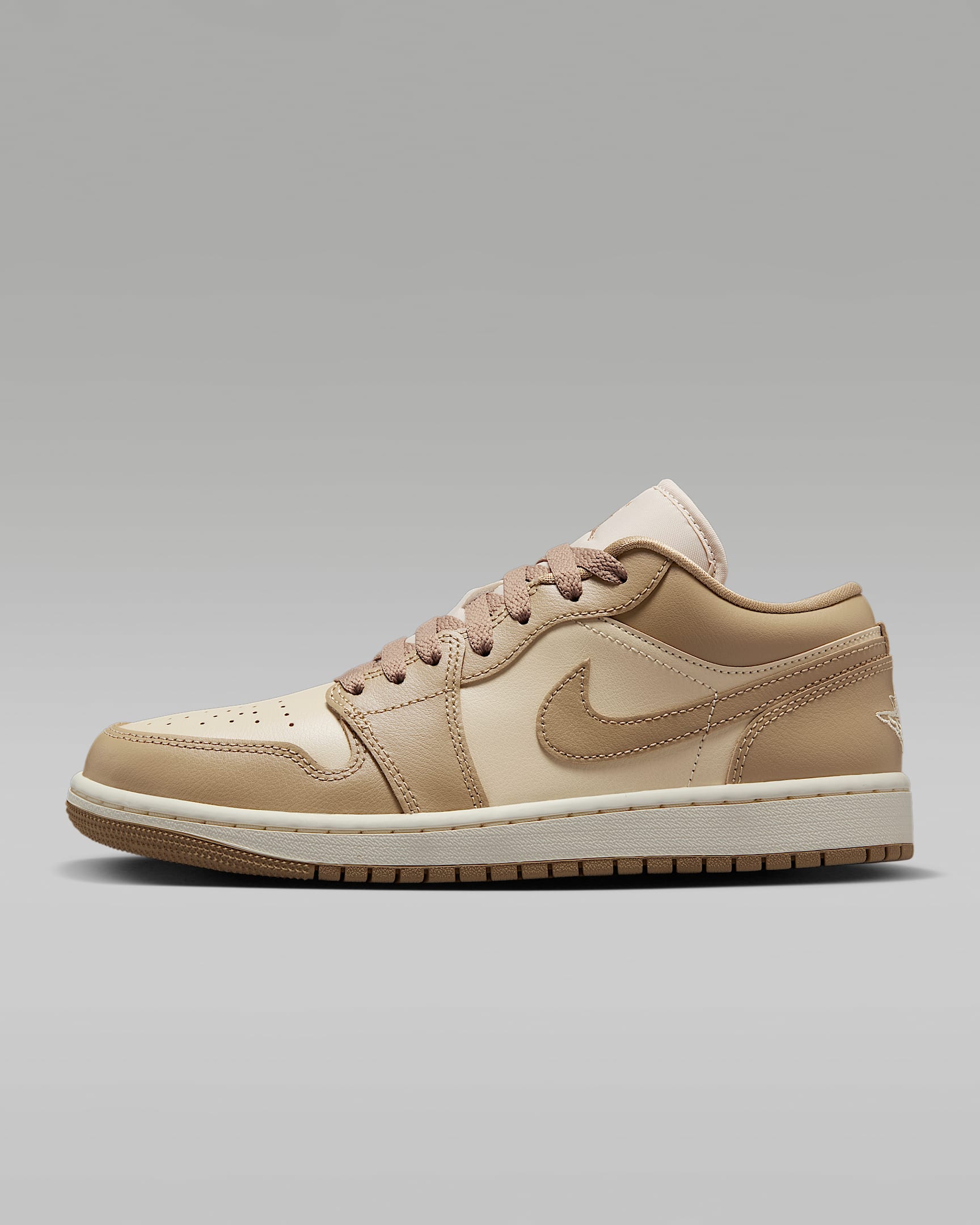 Air Jordan 1 Low 女子复古运动鞋刺绣板鞋 - 藤黄/帆白/沙漠迷彩