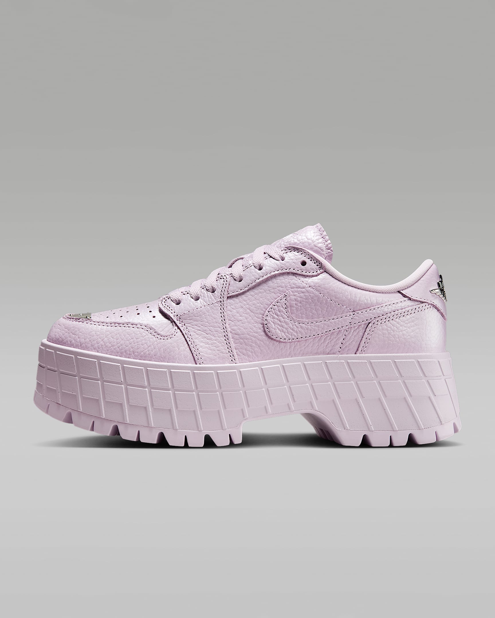 Air Jordan 1 Brooklyn Low Jordan 小钢镚女子运动鞋 - 粉紫/金属银