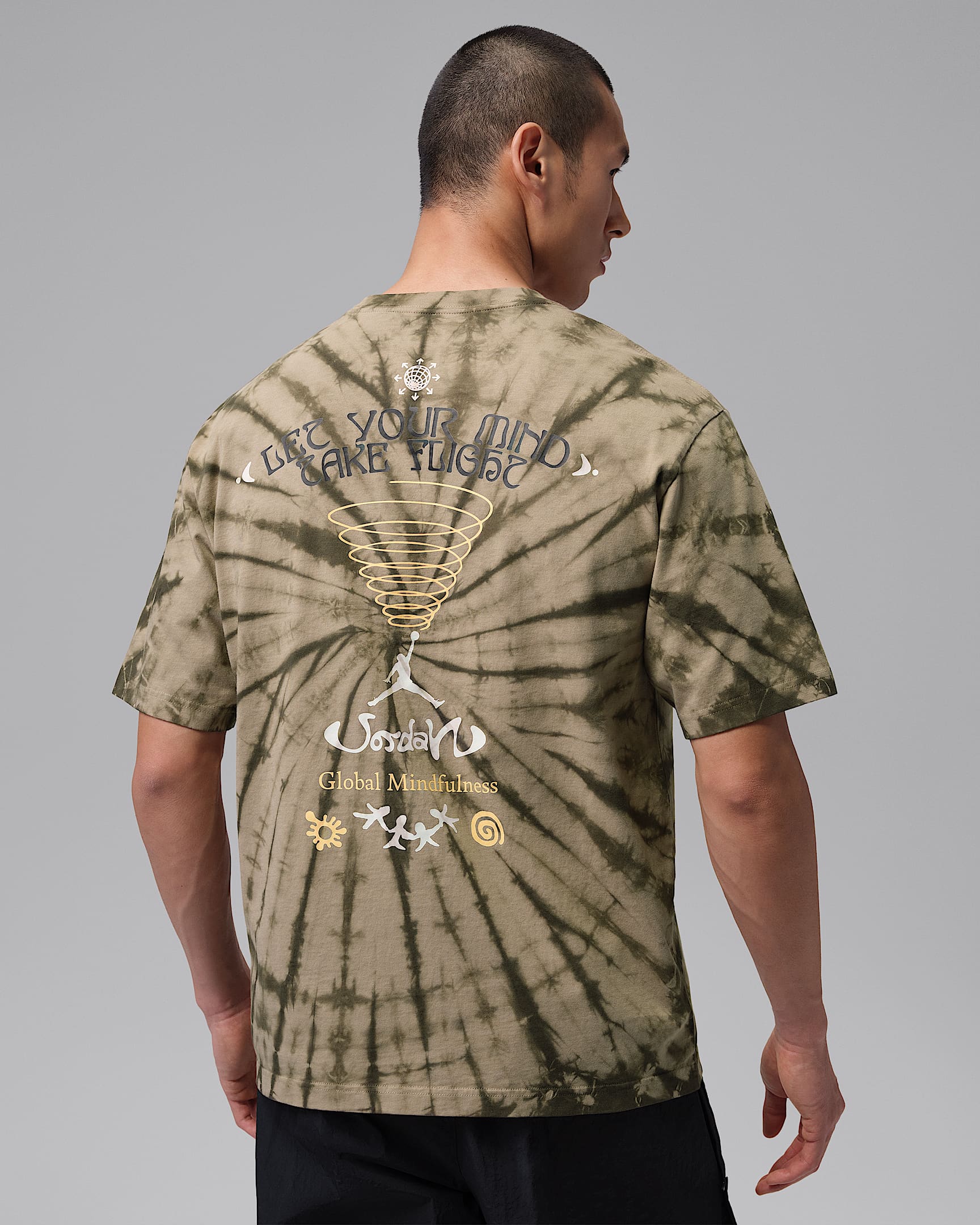 Jordan Brooklyn 男子扎染T恤 - 卡其