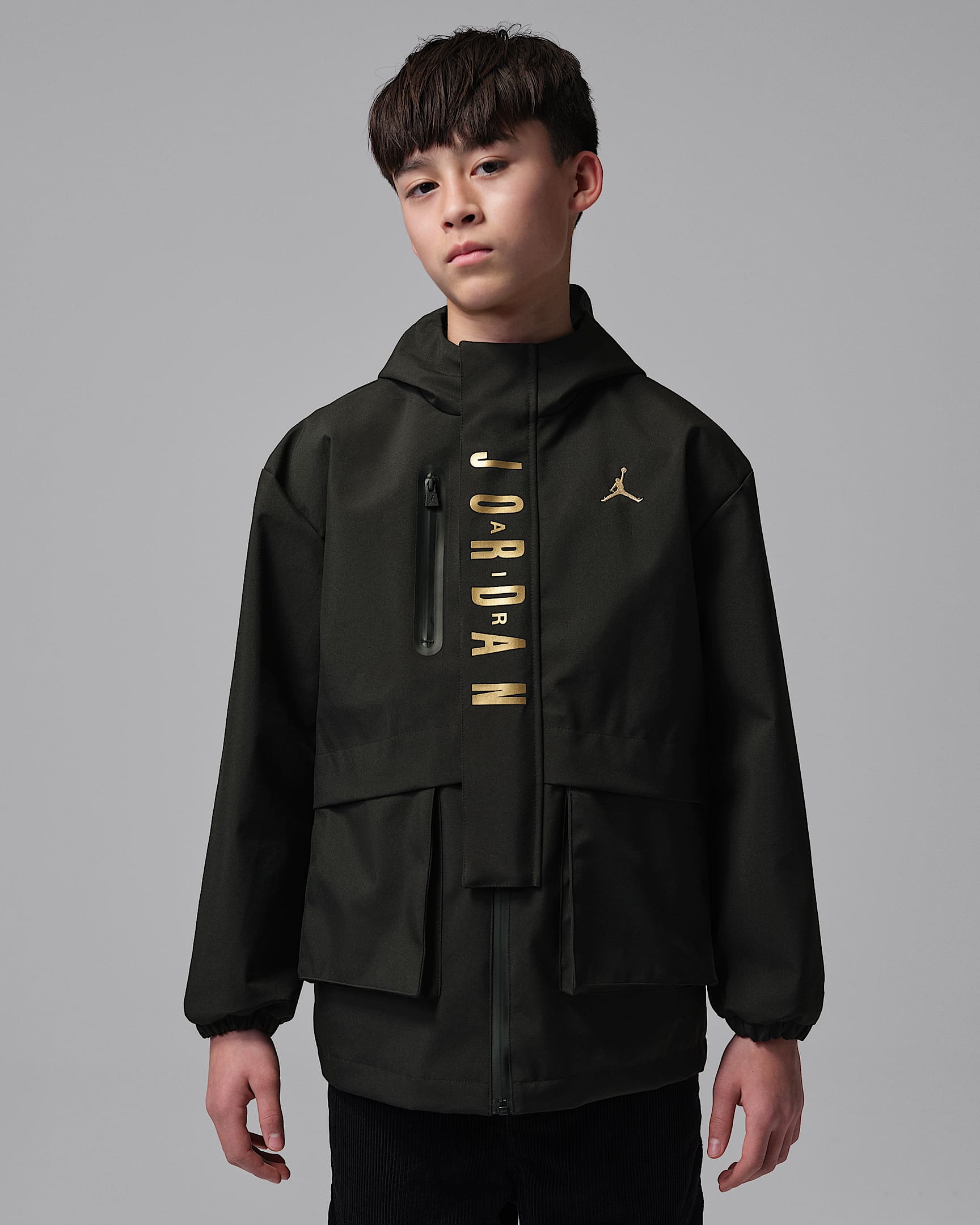 Jordan 新年系列大童三合一两件套夹克（含绗缝马甲） - 黑