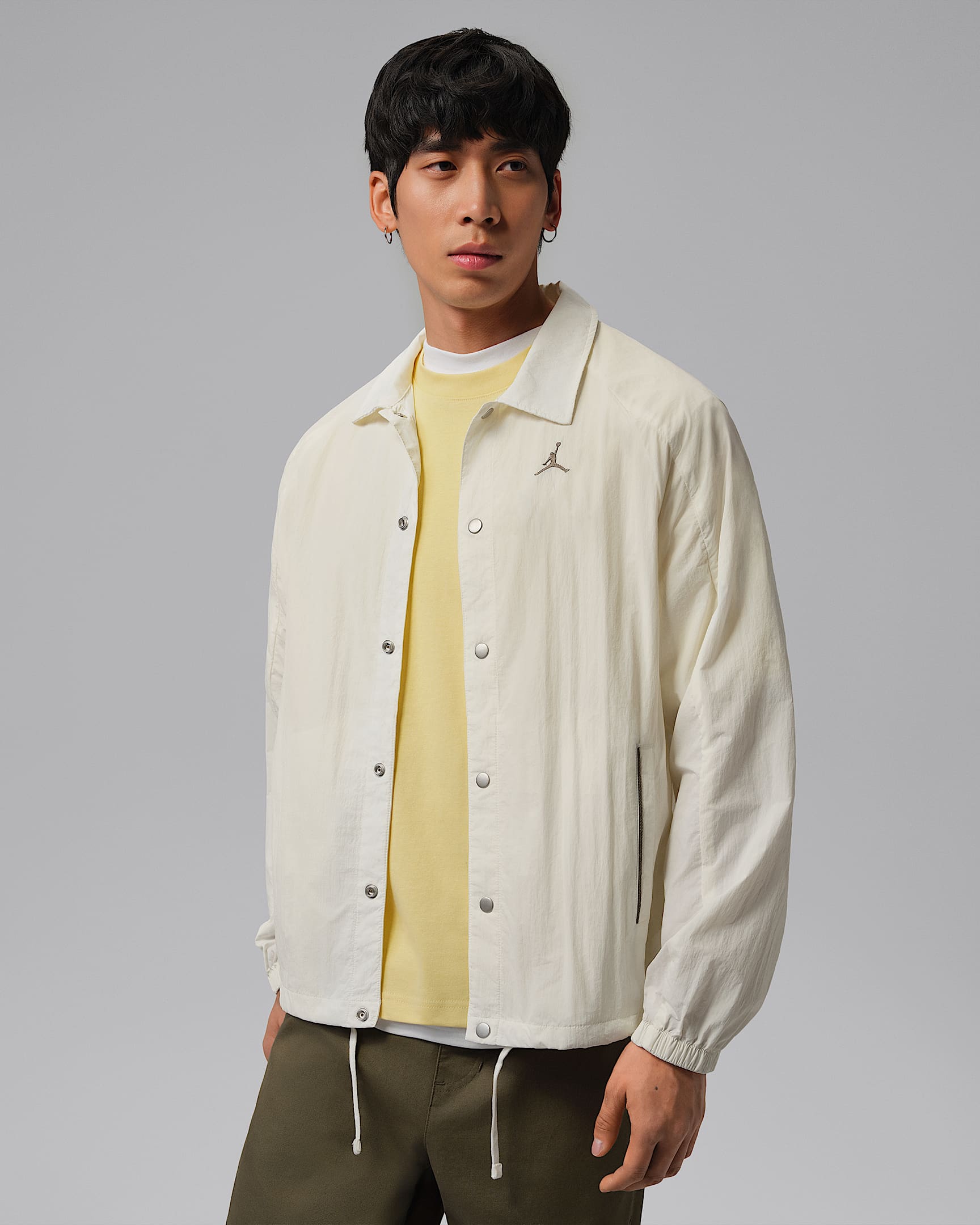 Jordan Brooklyn 男子轻便型防晒夹克 - 帆白/橄榄灰