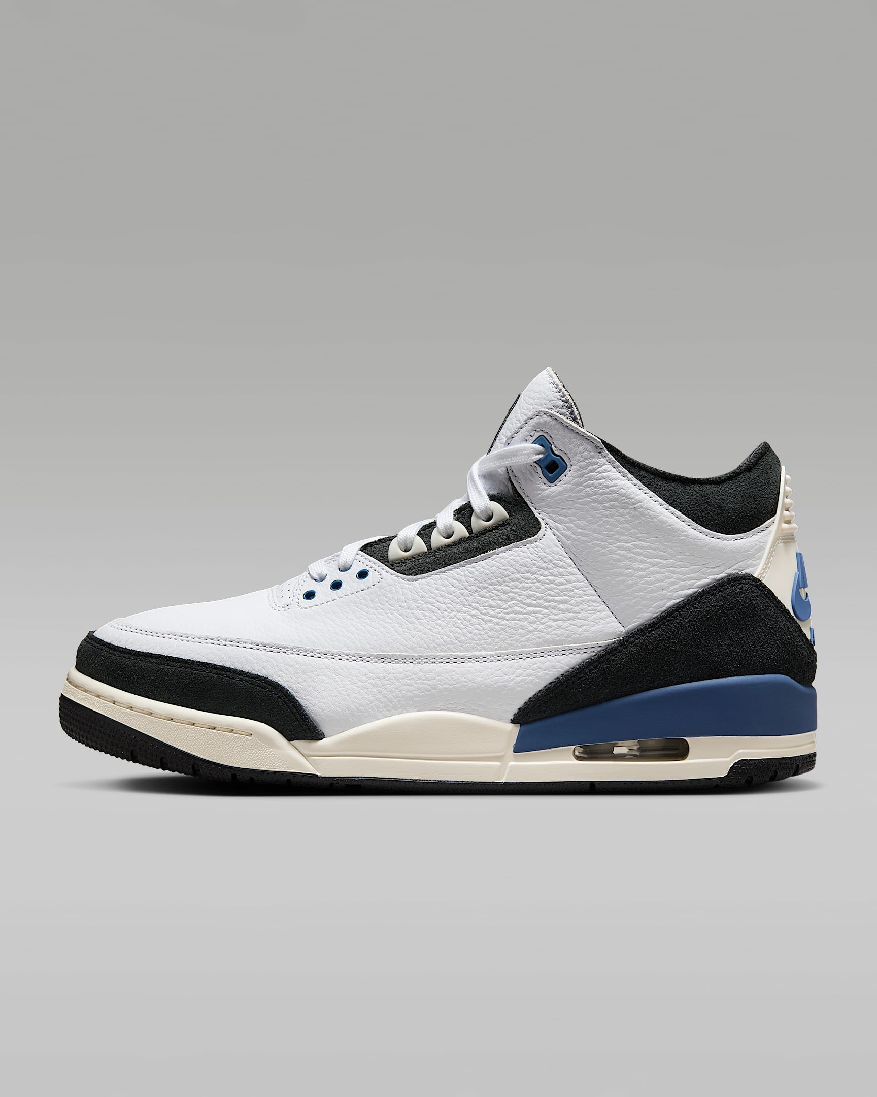 Air Jordan 3 Retro x A Ma Maniére 复刻男子运动鞋 - 白色/煤黑/棉布白/芬蓝