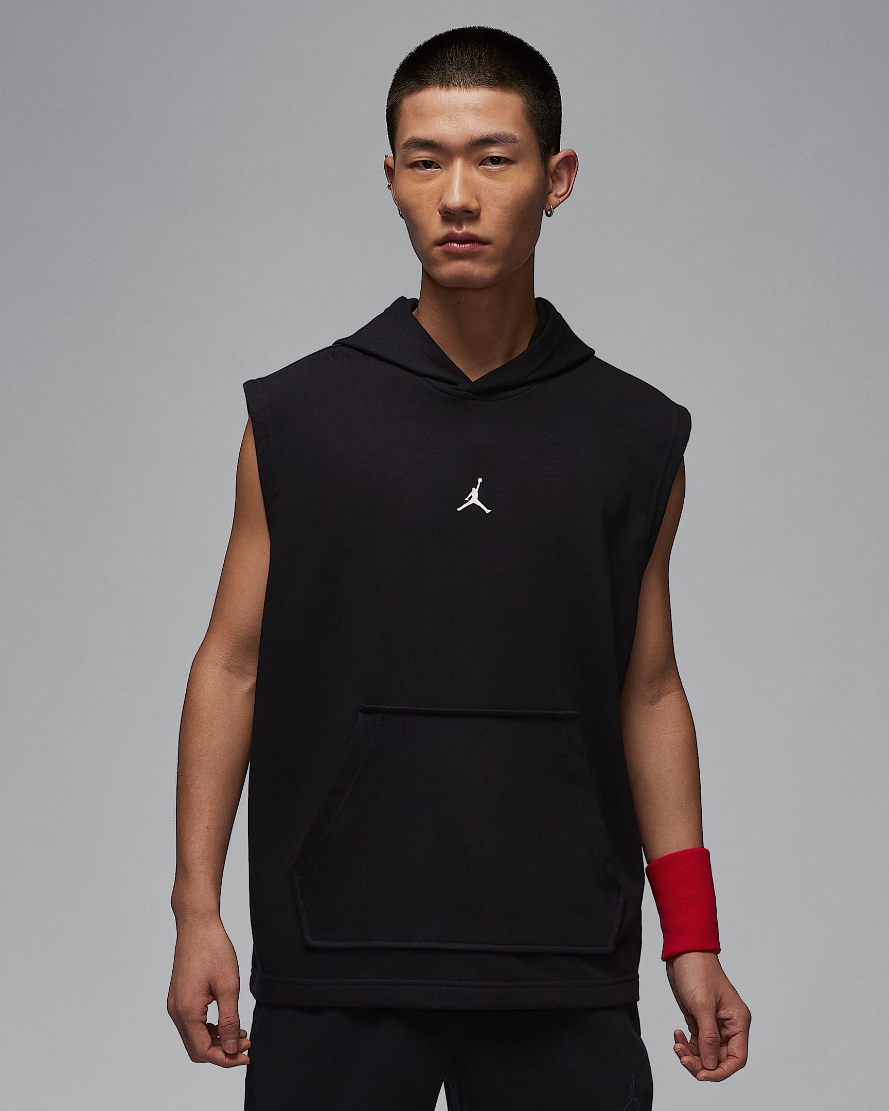 Jordan Sport Crossover Dri-FIT 男子速干无袖套头连帽衫 - 黑/白色