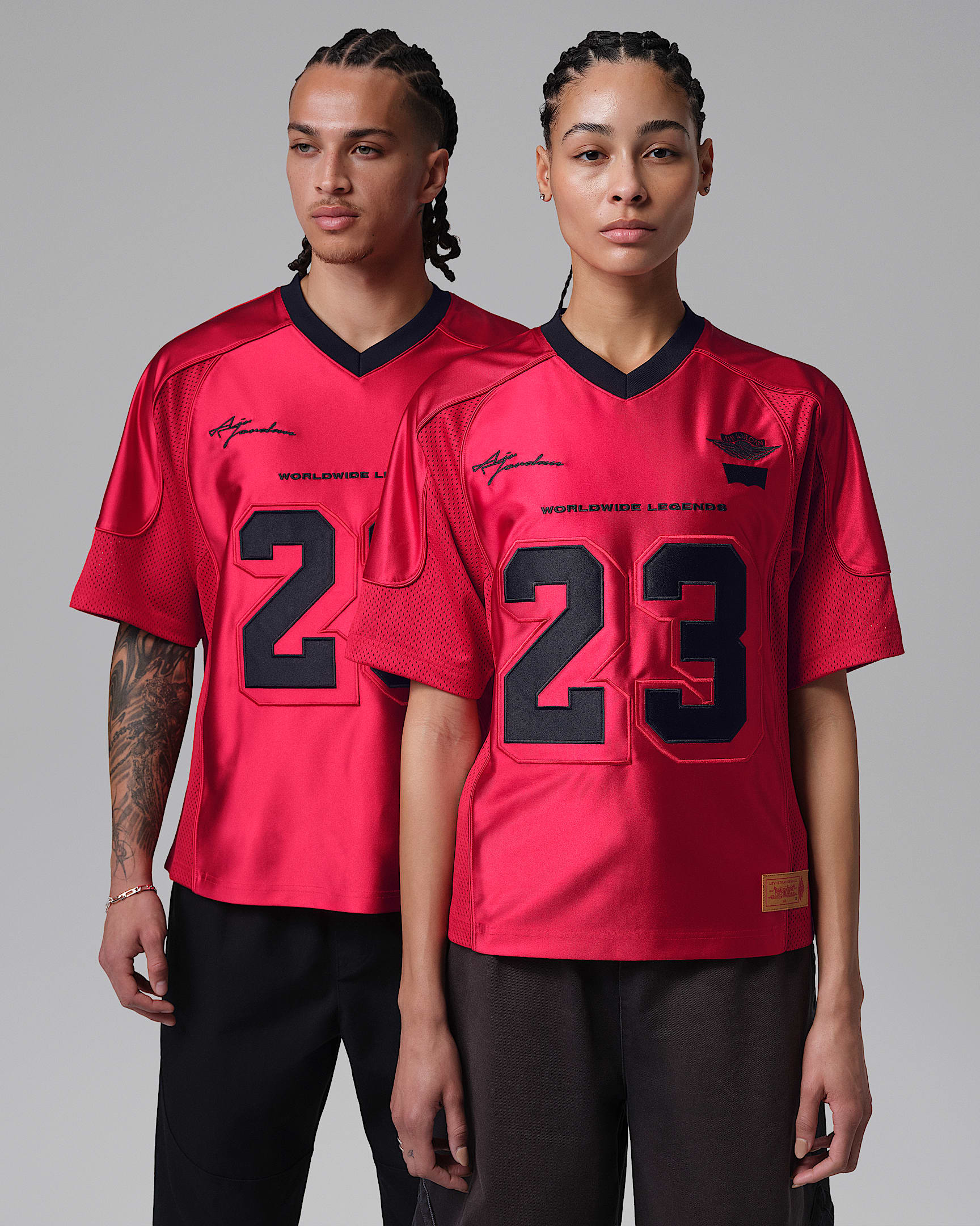 Jordan x Levi's® 男子球衣 - 健身红/黑/淡象牙白/黑