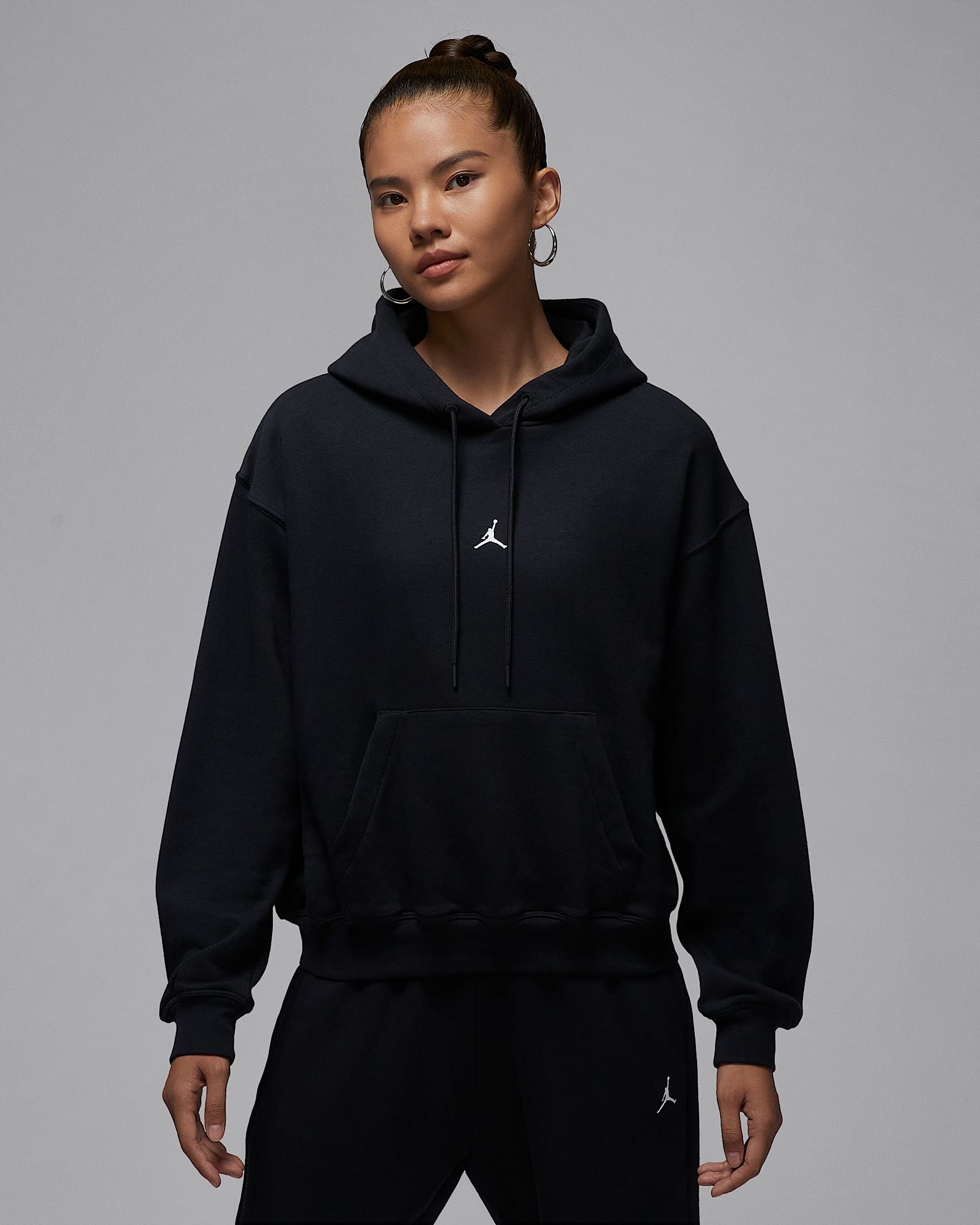 Jordan Sport Crossover Dri-FIT 女子速干针织连帽衫 - 黑/白色