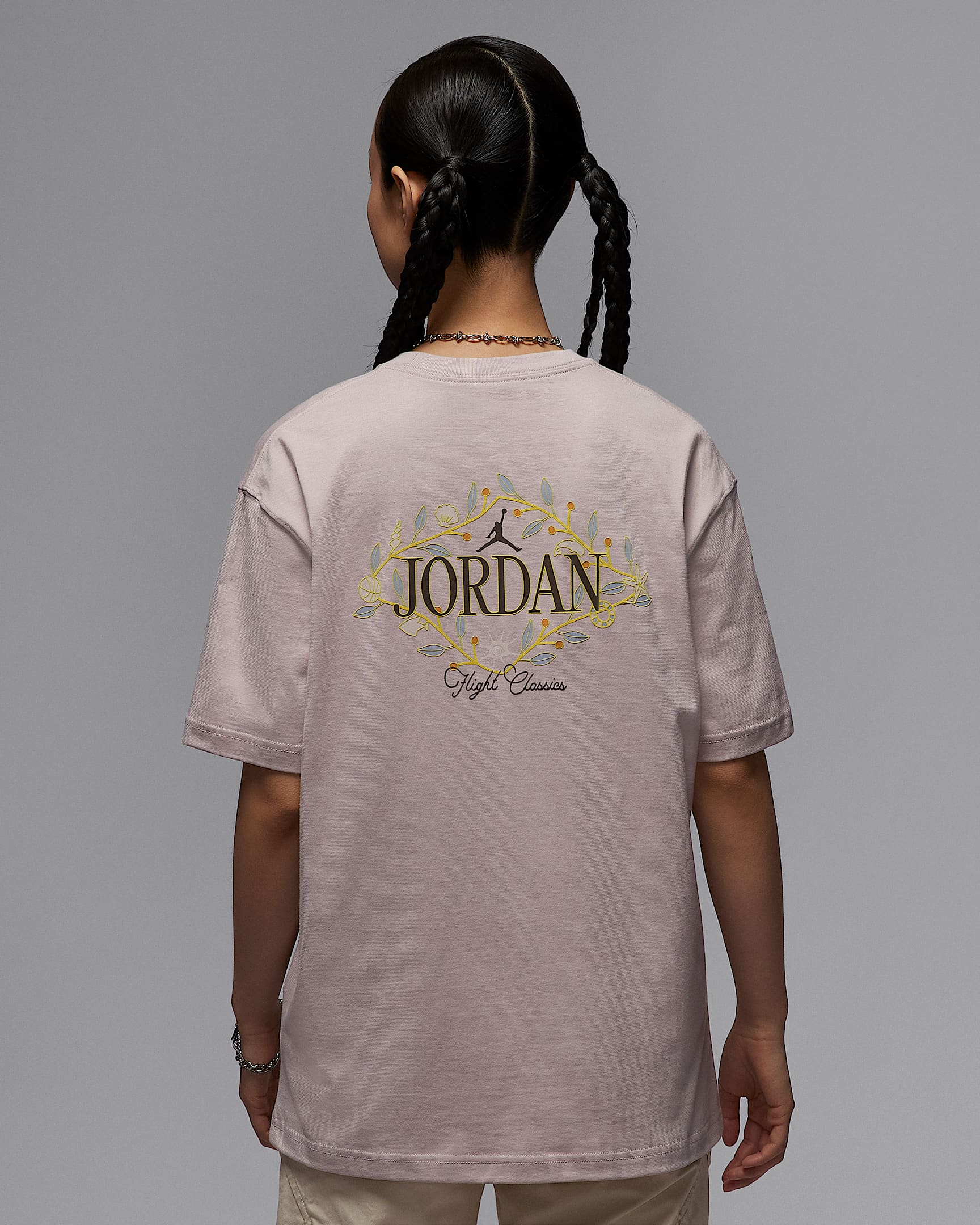 Jordan 女子 Oversize 风图案T恤 - 灰紫