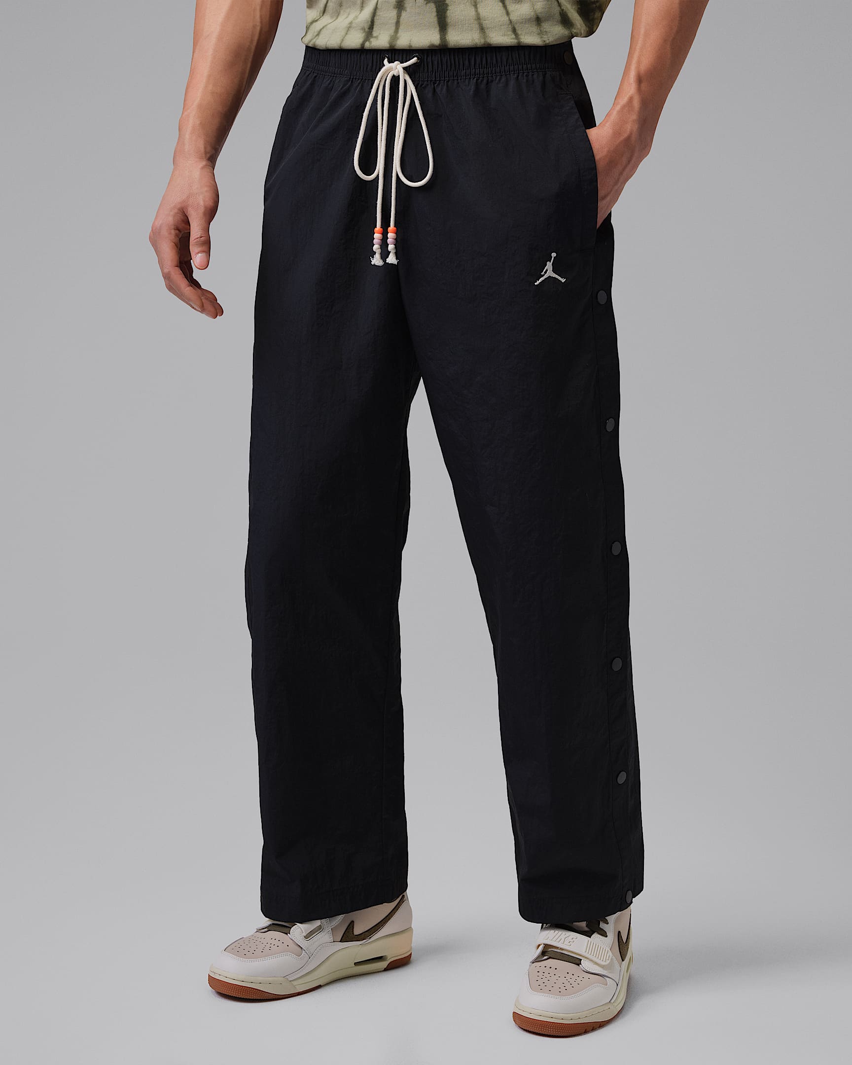 Jordan Brooklyn 男子长裤 - 黑/淡象牙白