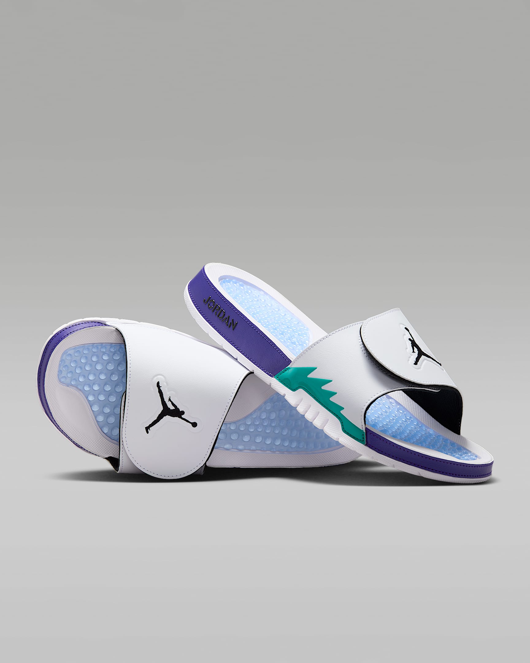 Jordan Hydro 5 Retro 男子拖鞋 - 白色/祖母绿/冰葡萄紫/黑