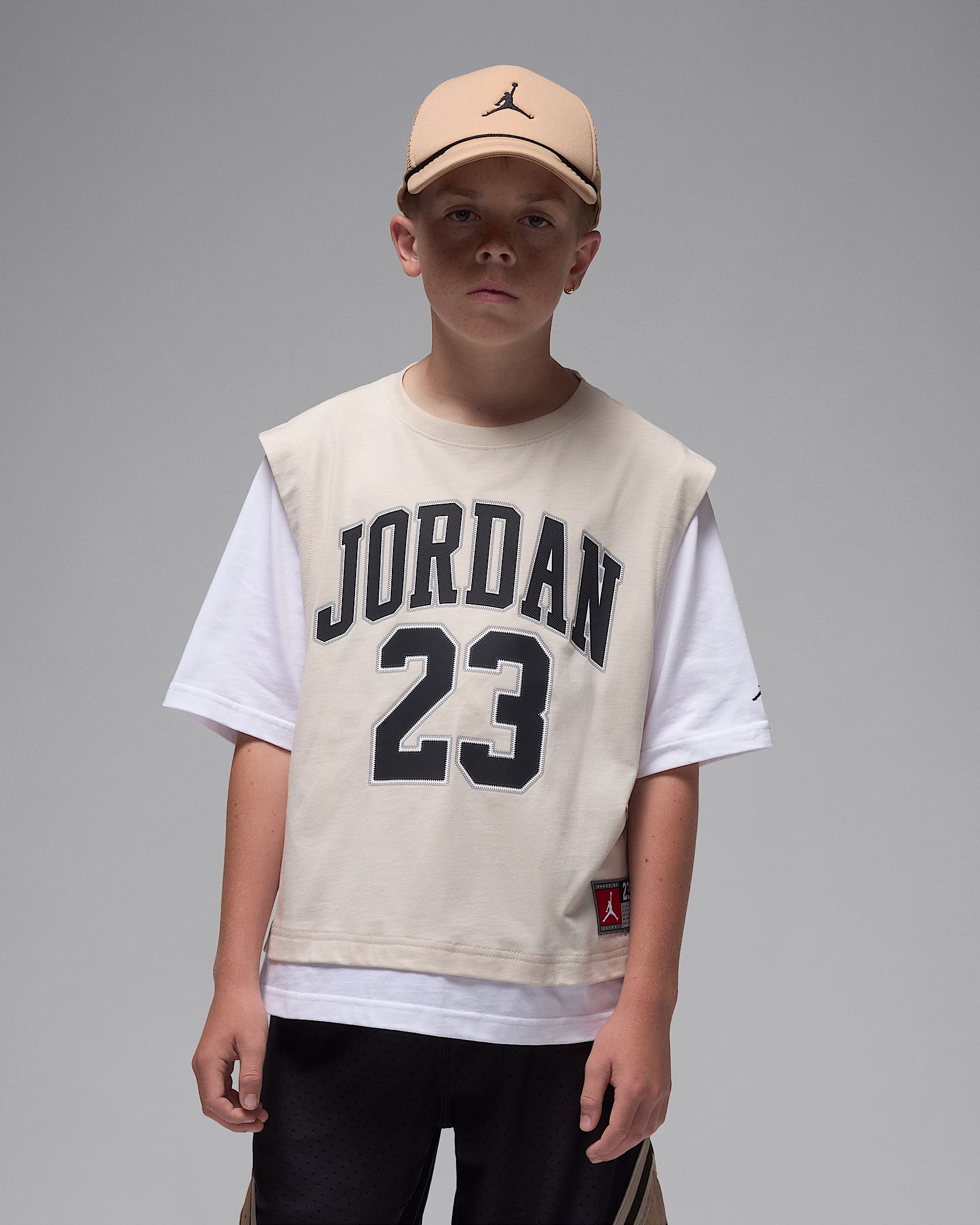 Jordan Jumpman 大童短袖上衣 - 浅土褐