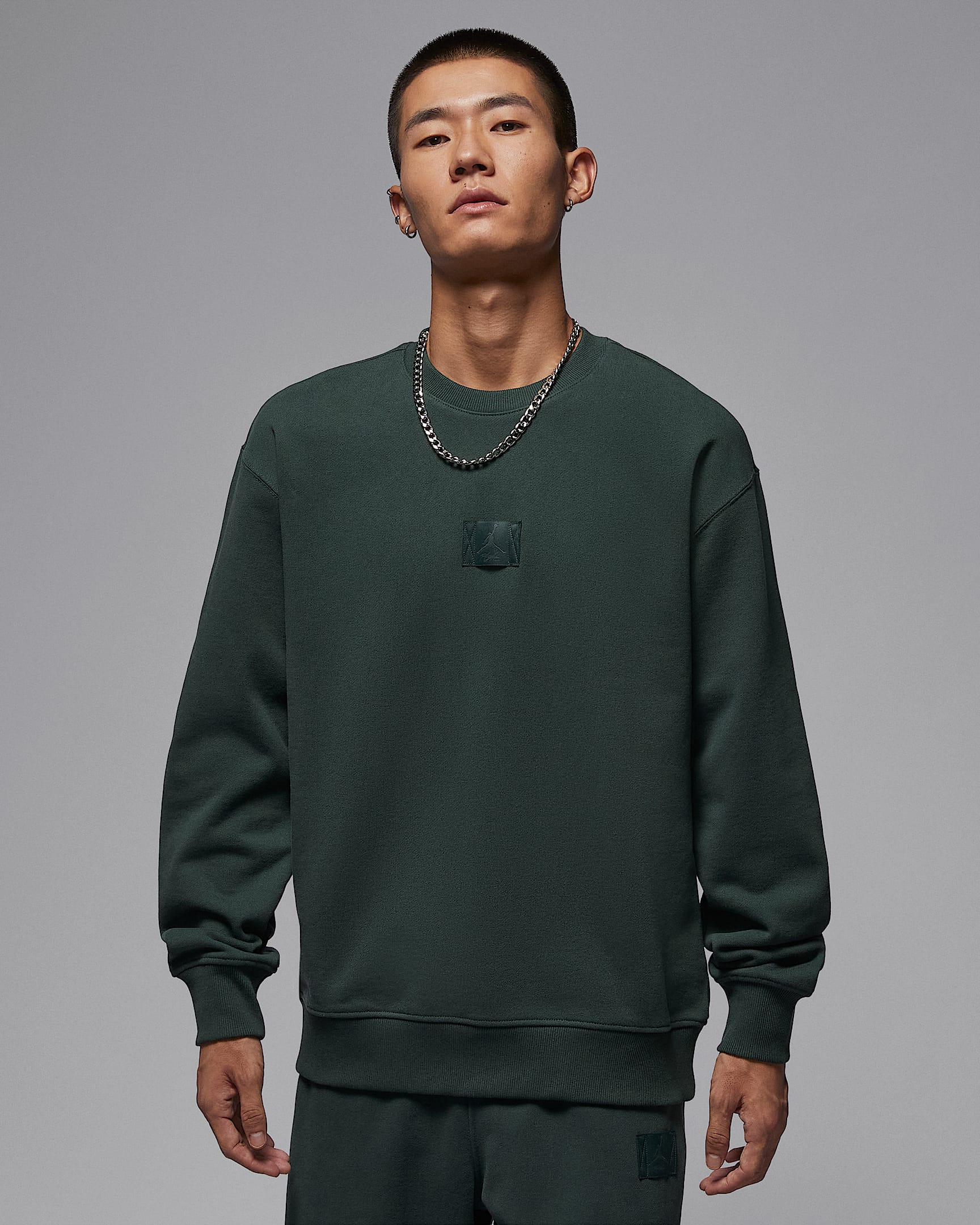 Jordan Flight Fleece 男子薄绒圆领运动衫 - 深绿/绿古色