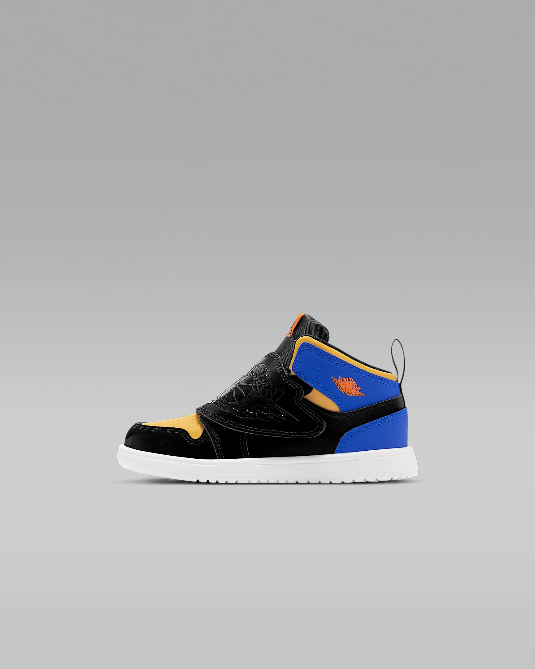 Sky Jordan 1 婴童易穿脱运动鞋 - 黑/赛车蓝/激光橙/荷兰橙