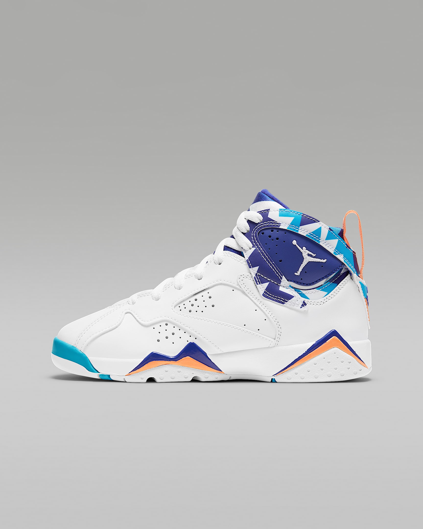 Air Jordan 7 Retro (GS) 复刻大童运动童鞋 - 白色/氯蓝/和谐蓝/白色