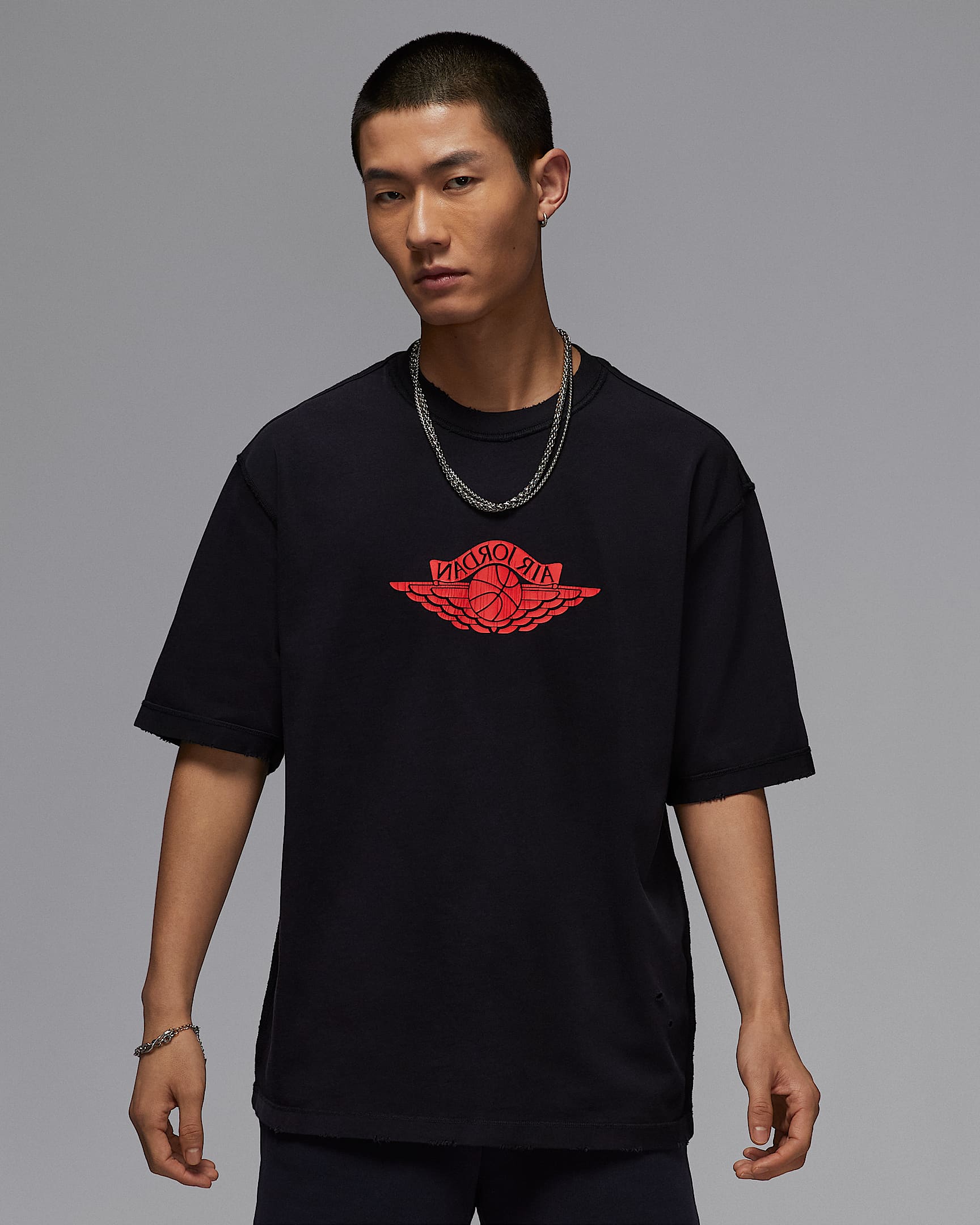 Jordan Rare Air 男子T恤 - 黑/椒红