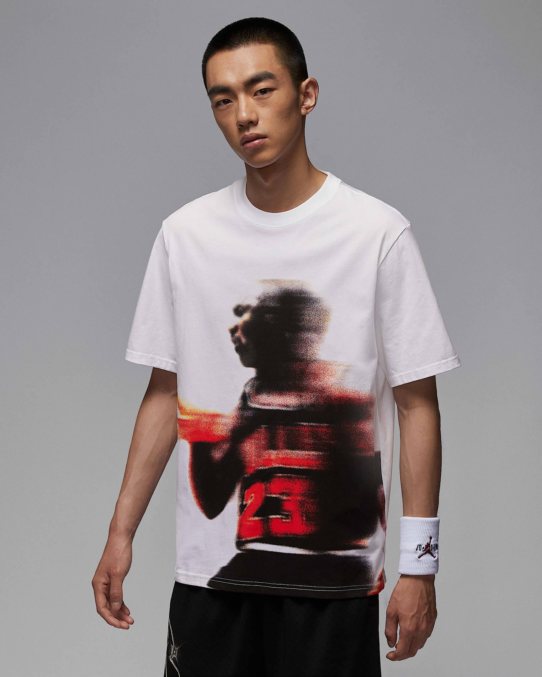 Jordan Sport Dri-FIT 男子速干印花T恤 - 白色/黑