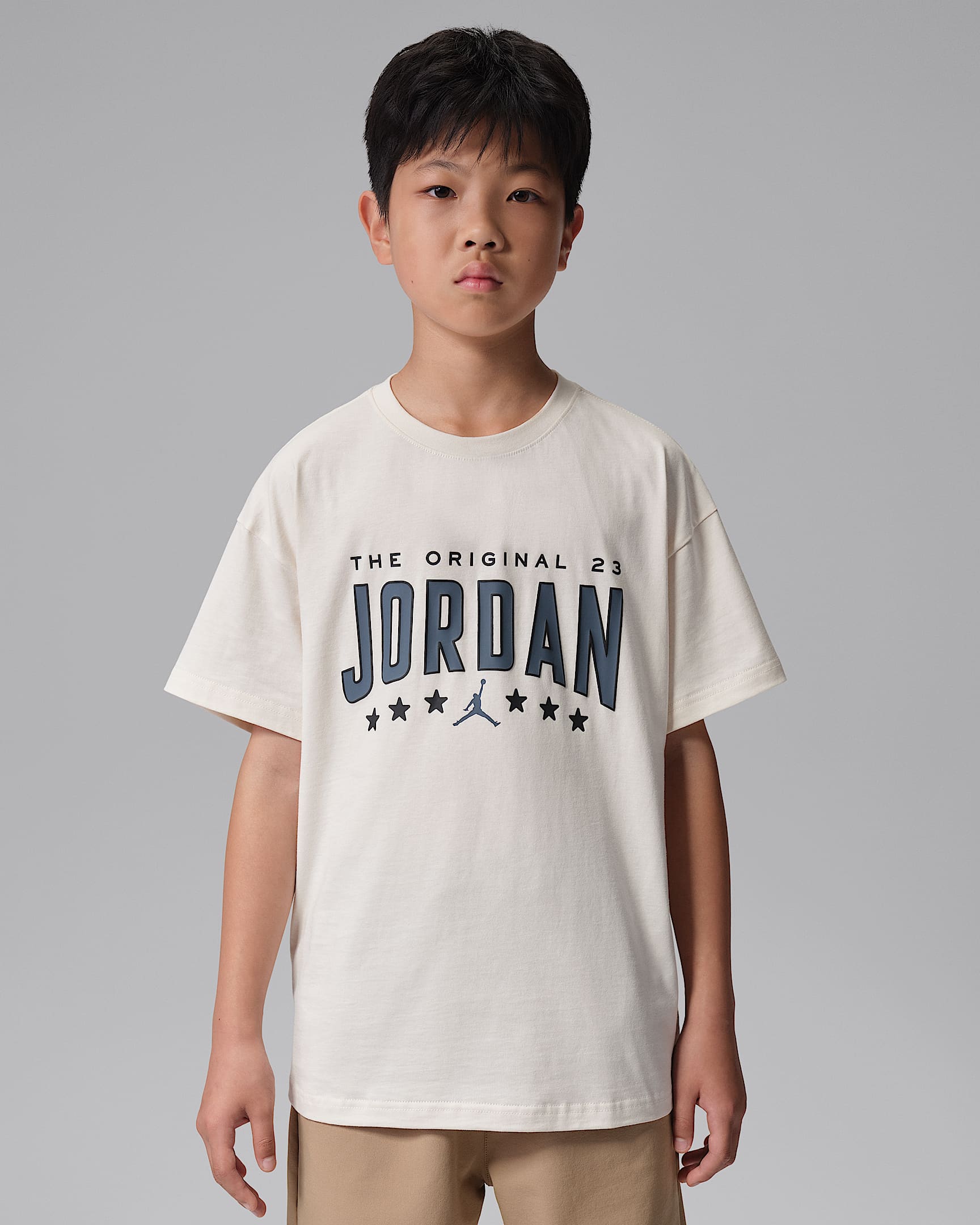 Jordan Interstate 23 大童印花短袖T恤 - 粉白