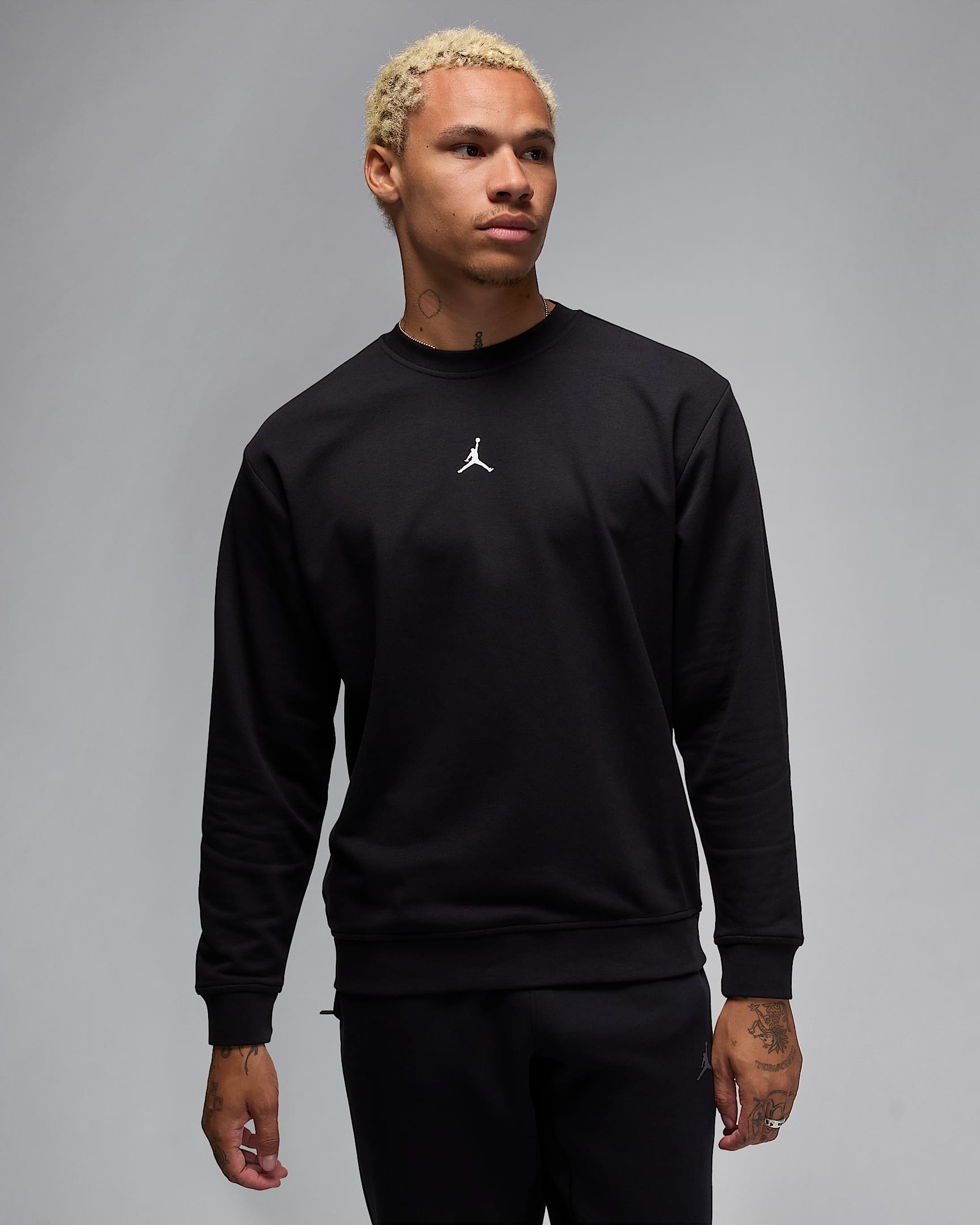 Jordan Sport Crossover Dri-FIT 男子速干圆领运动衫 - 黑/白色