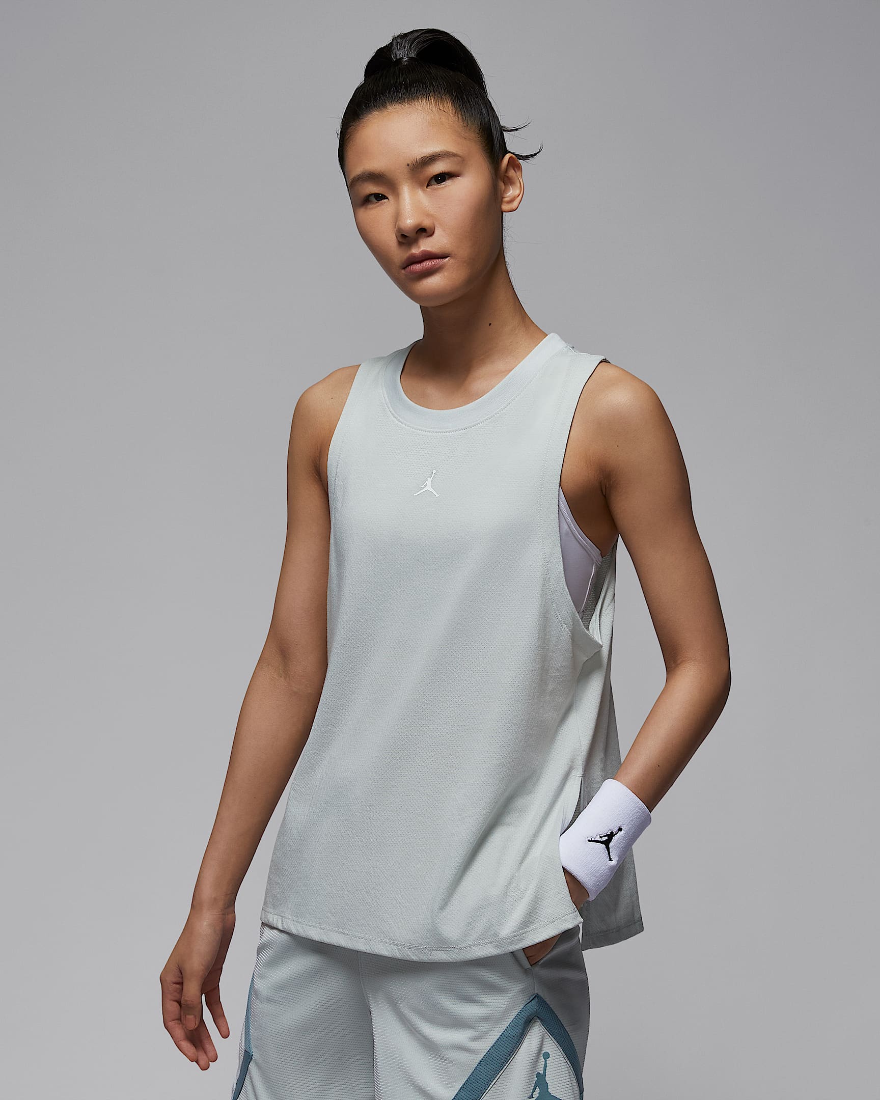 Jordan Sport Diamond 女子速干篮球背心 - 浅银/白色